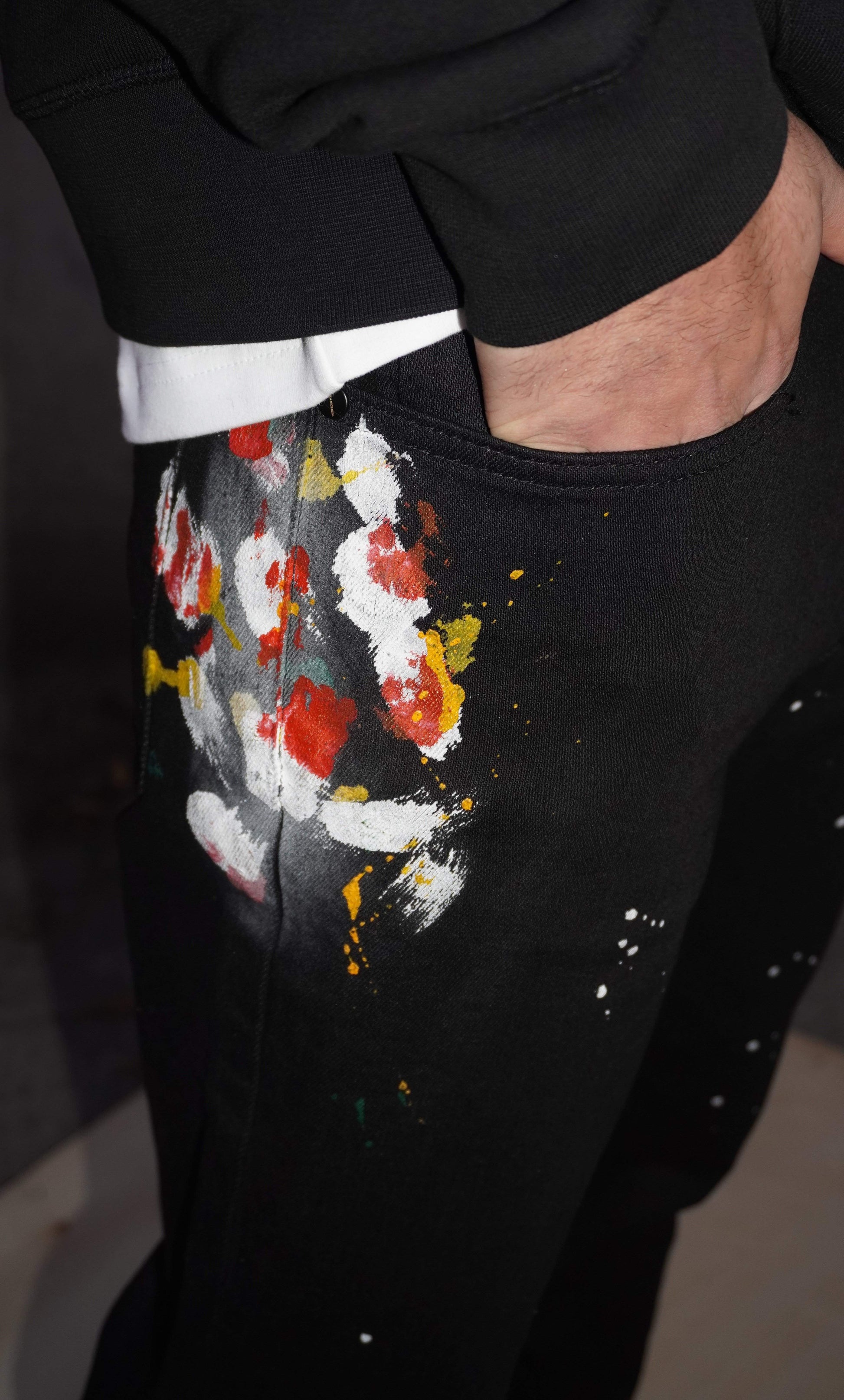 Black Splash Painted HANK Denim-haveanicekill-denim