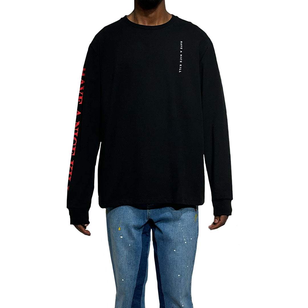 ''HAVE A NICE KILL'' Logo Black Long Sleeve-haveanicekill-